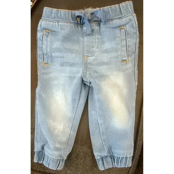 Seven 7 For All Mankind Baby Denim Jeans Joggers Light Wash Size 12‎ Months - Picture 1 of 5